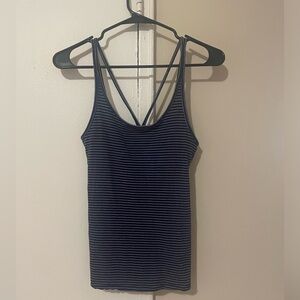 Aerie Striped Tank Top w/ Shelf Bra; Size S